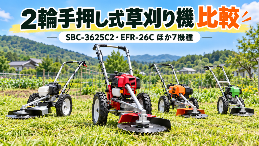 手押し式草刈り機おすすめ7選｜工進SBC-3625C2・EFR-26Cなど2輪タイプを比較
