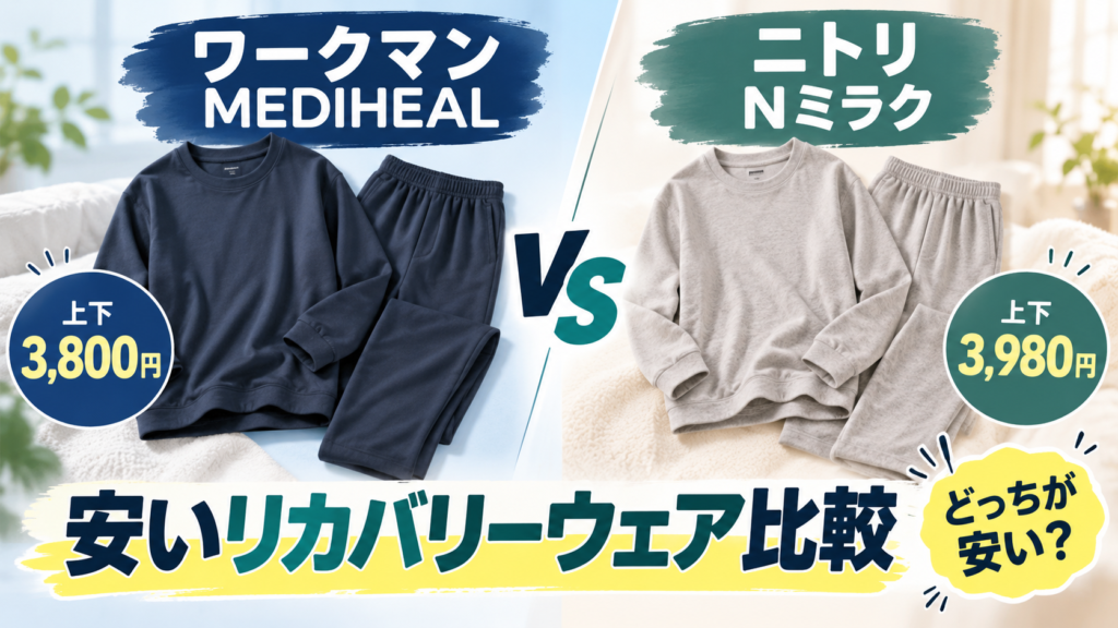 ワークマンMEDIHEALとニトリNミラクを比較｜安いリカバリーウェアはどっち？