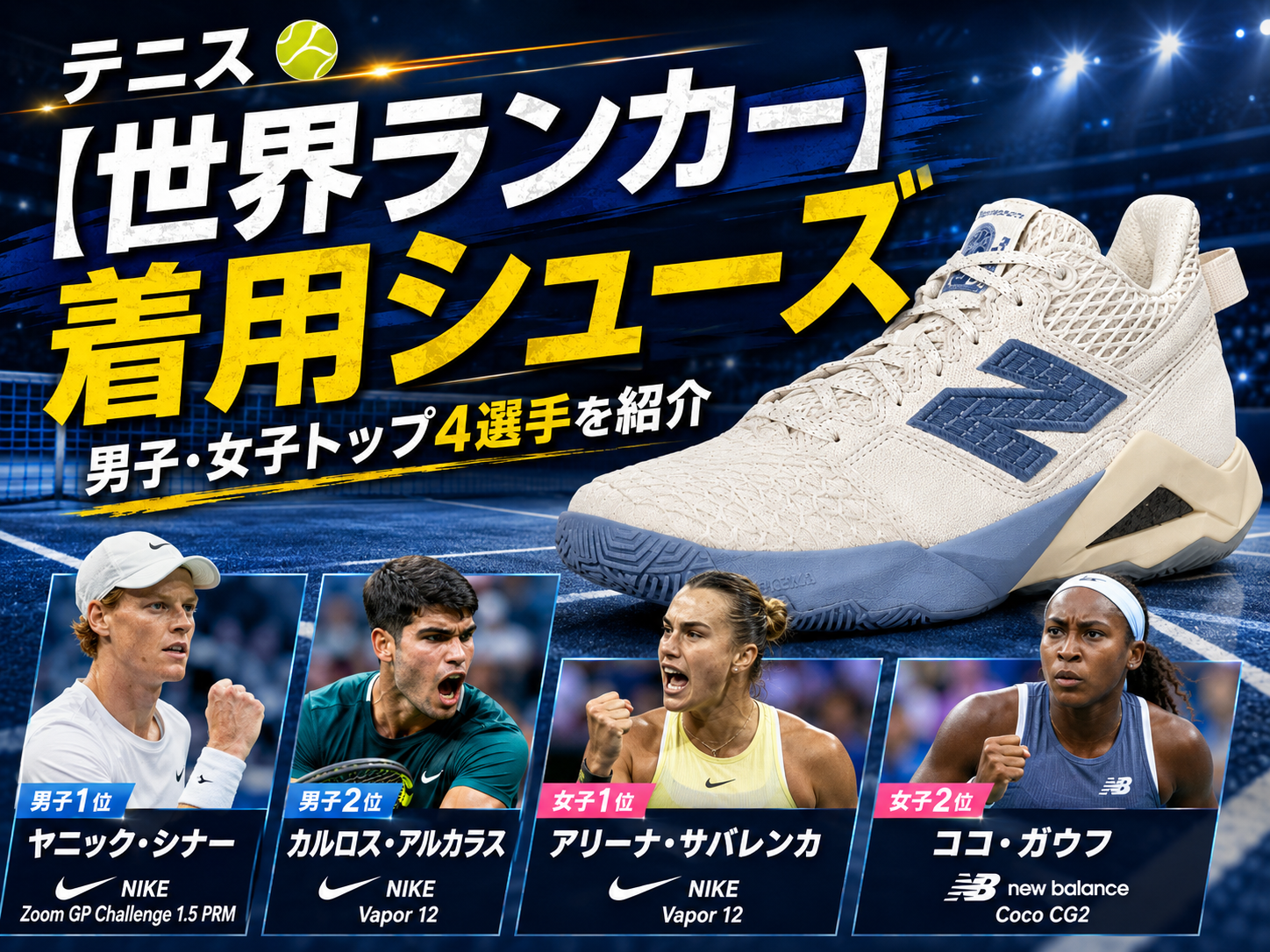 テニス【世界ランカー】着用シューズを紹介「2025年」 | 厳選マンの 